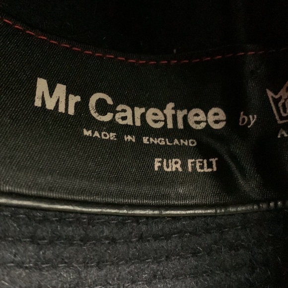Mr. Carefree black fur felt bucket hat Made in England Large - Picture 9 of 11